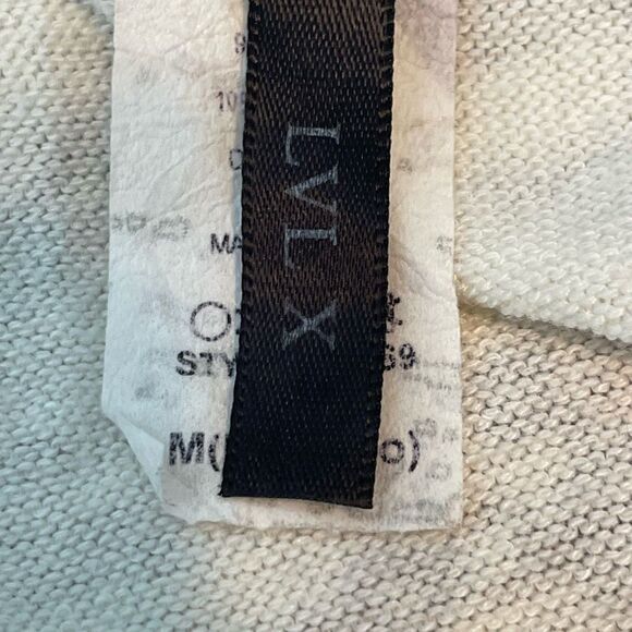 Y2K LVL X Sweater Cream Multi Knit Graphic Print Tattoo Long Sleeve Tunic M - Picture 6 of 7